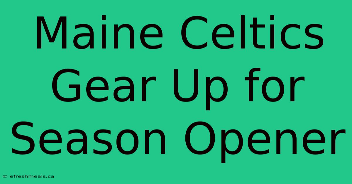 Maine Celtics Gear Up For Season Opener