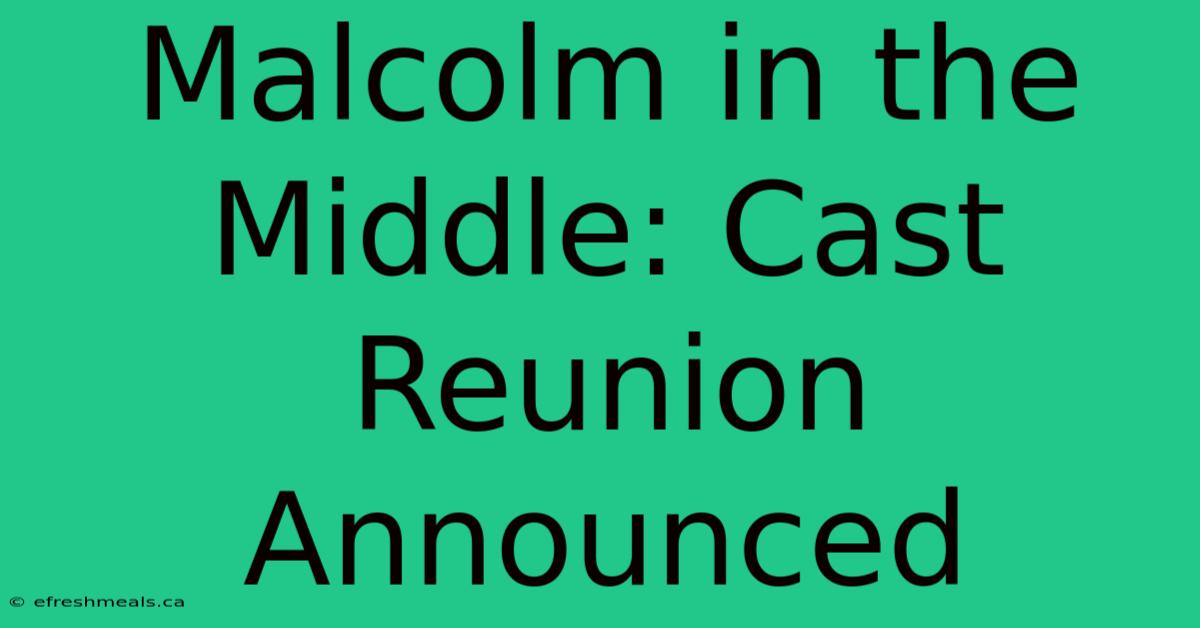 Malcolm In The Middle: Cast Reunion Announced