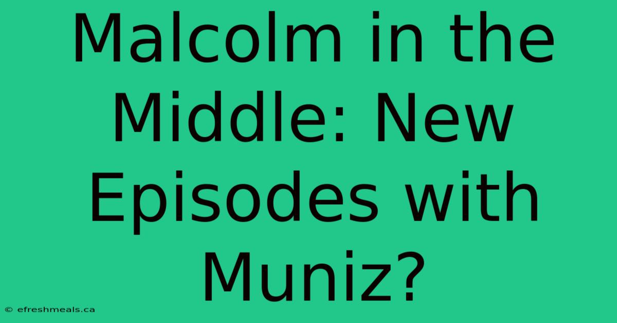 Malcolm In The Middle: New Episodes With Muniz?