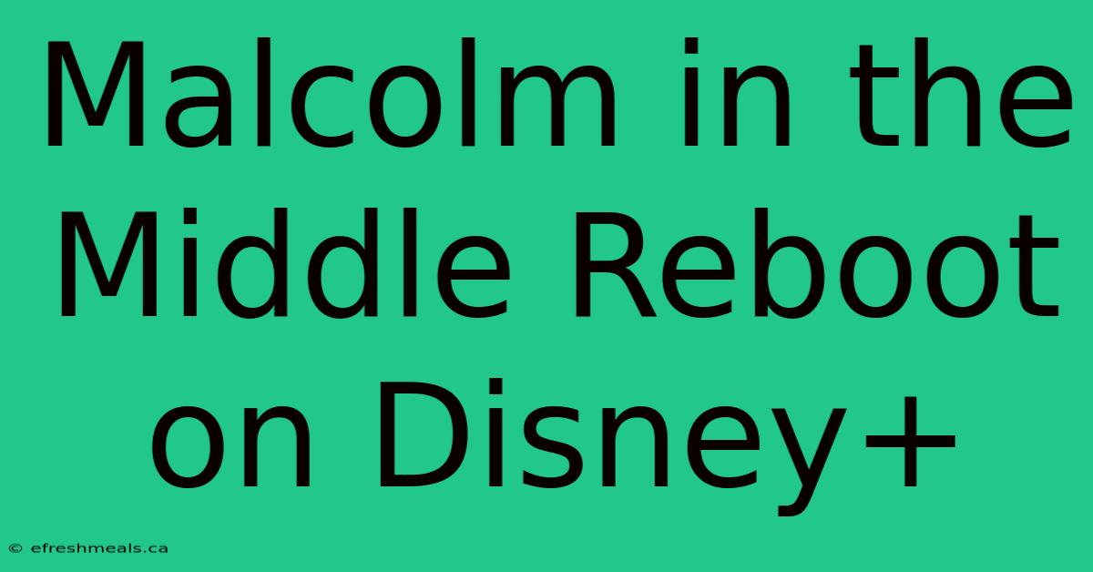 Malcolm In The Middle Reboot On Disney+