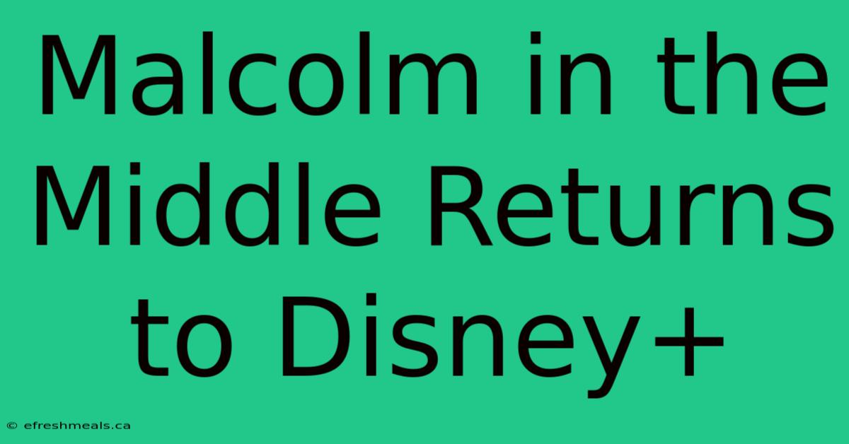 Malcolm In The Middle Returns To Disney+