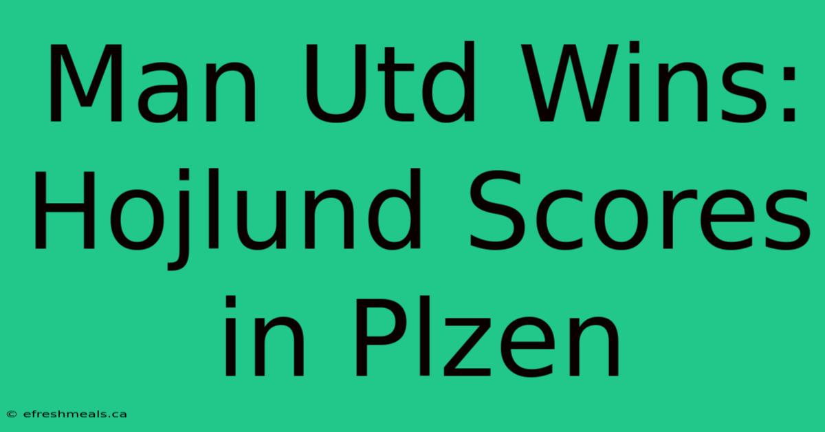 Man Utd Wins: Hojlund Scores In Plzen