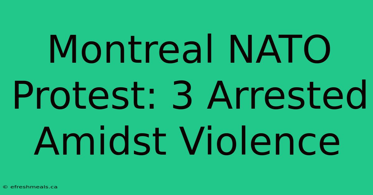 Montreal NATO Protest: 3 Arrested Amidst Violence