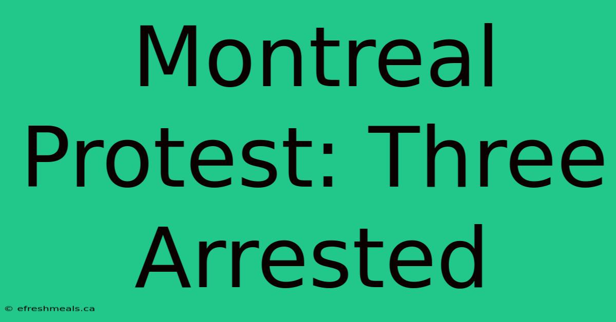 Montreal Protest: Three Arrested