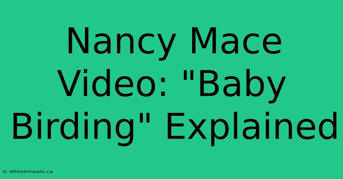 Nancy Mace Video: 