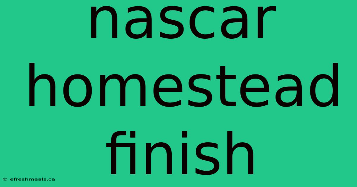 Nascar Homestead Finish