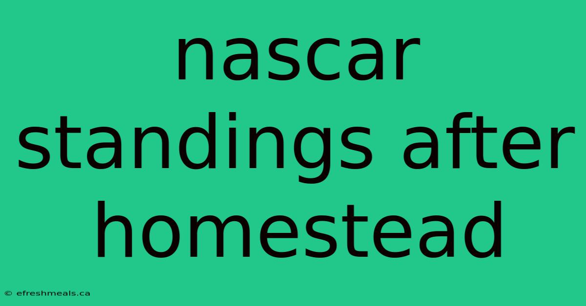 Nascar Standings After Homestead