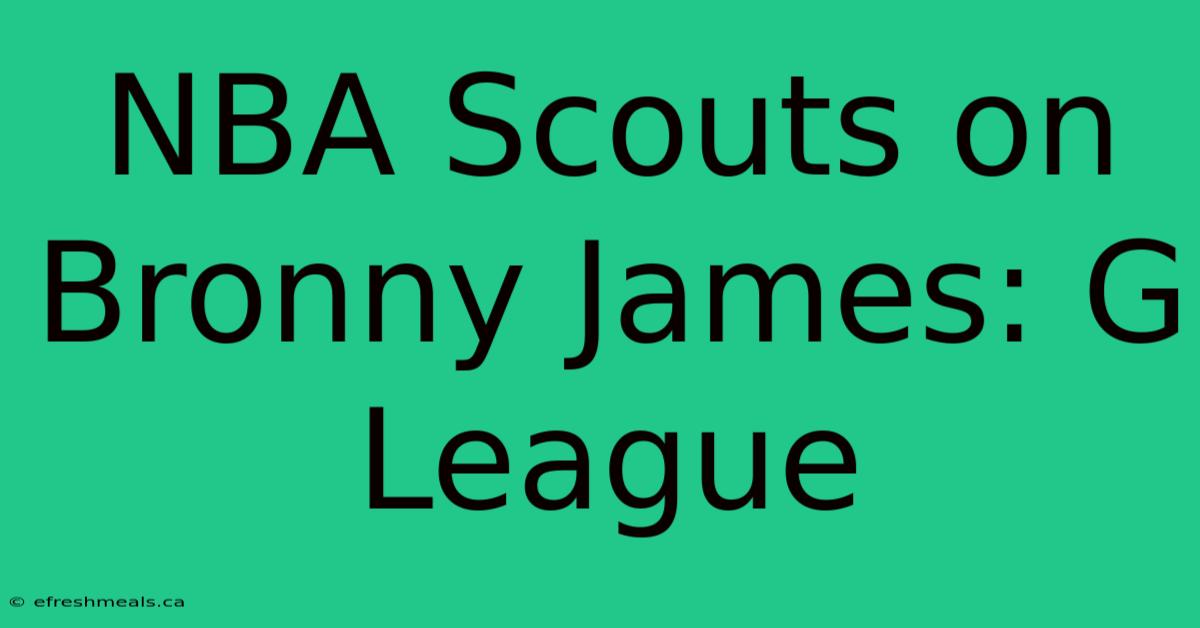 NBA Scouts On Bronny James: G League