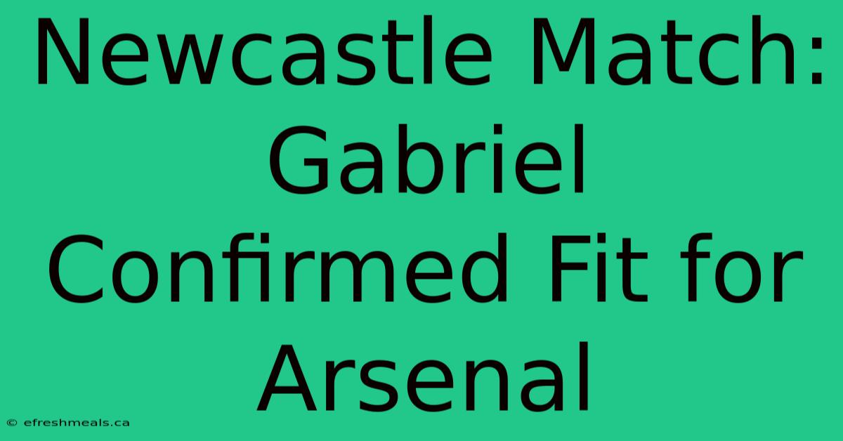 Newcastle Match: Gabriel Confirmed Fit For Arsenal 