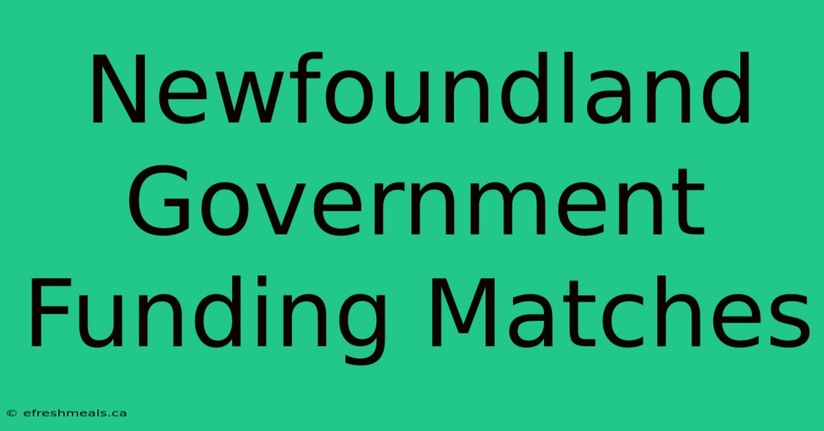 Newfoundland Government Funding Matches