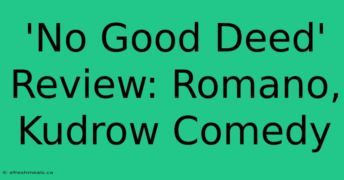 'No Good Deed' Review: Romano, Kudrow Comedy