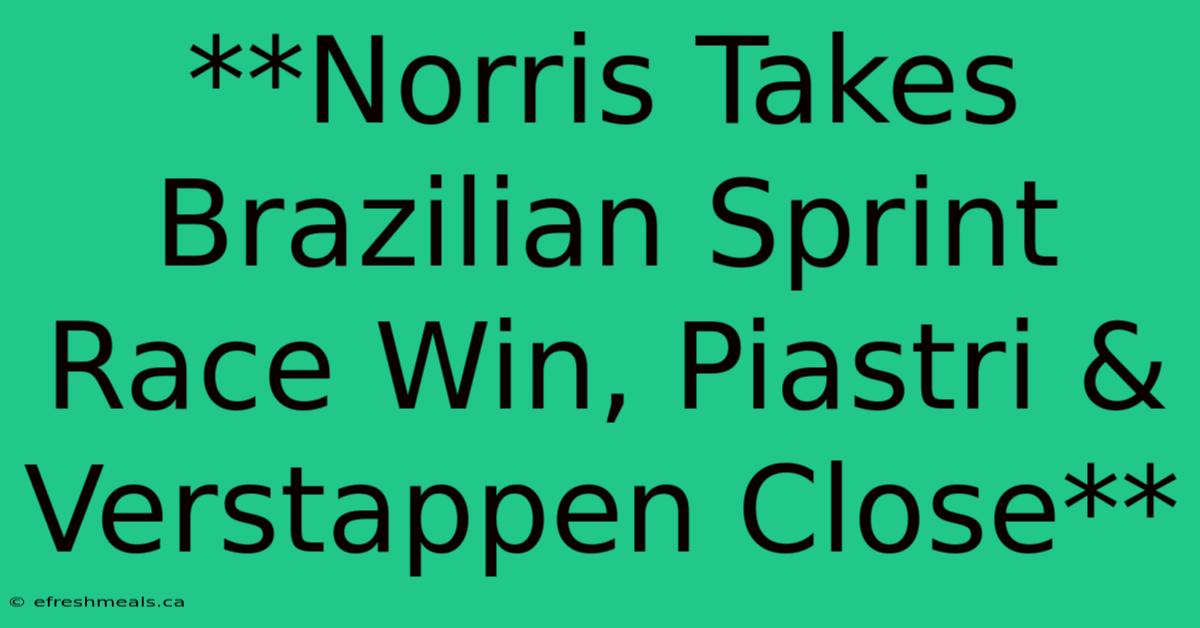 **Norris Takes Brazilian Sprint Race Win, Piastri & Verstappen Close**