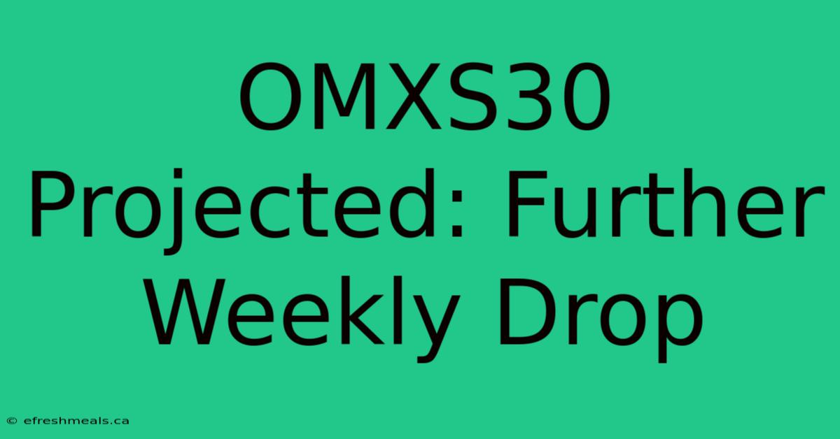 OMXS30 Projected: Further Weekly Drop