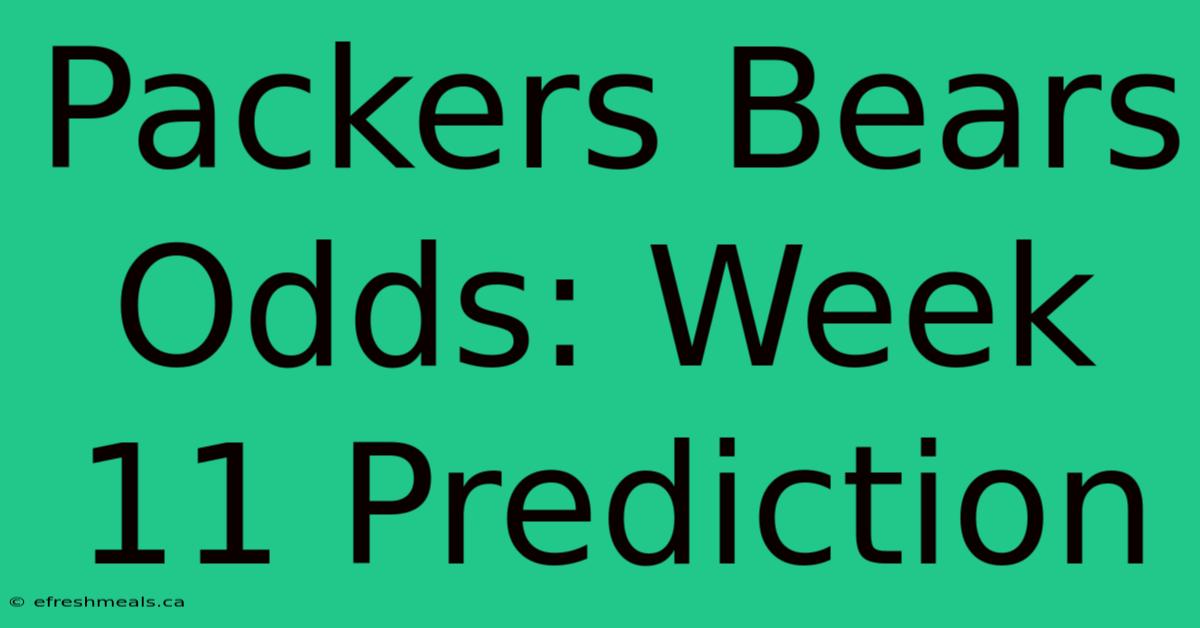 Packers Bears Odds: Week 11 Prediction