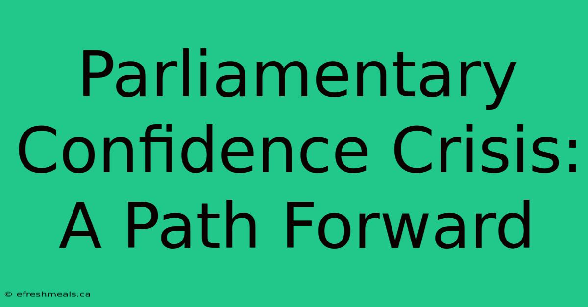 Parliamentary Confidence Crisis: A Path Forward