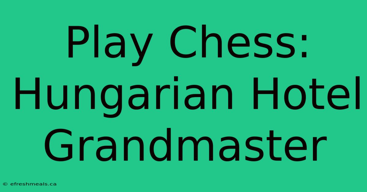 Play Chess: Hungarian Hotel Grandmaster