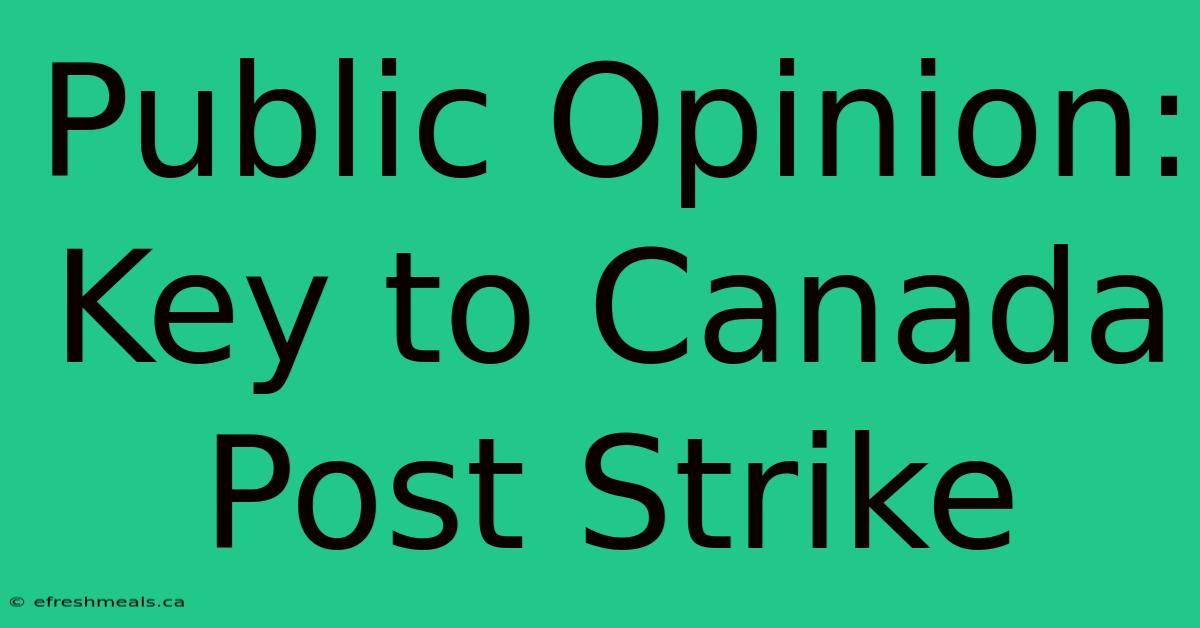 Public Opinion: Key To Canada Post Strike