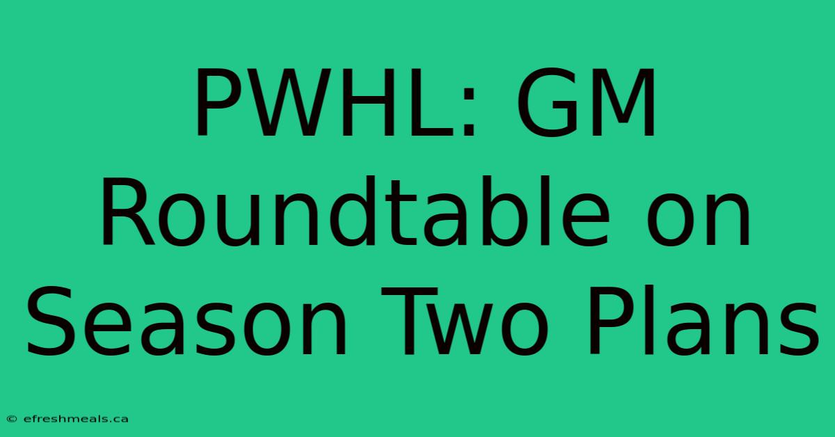 PWHL: GM Roundtable On Season Two Plans