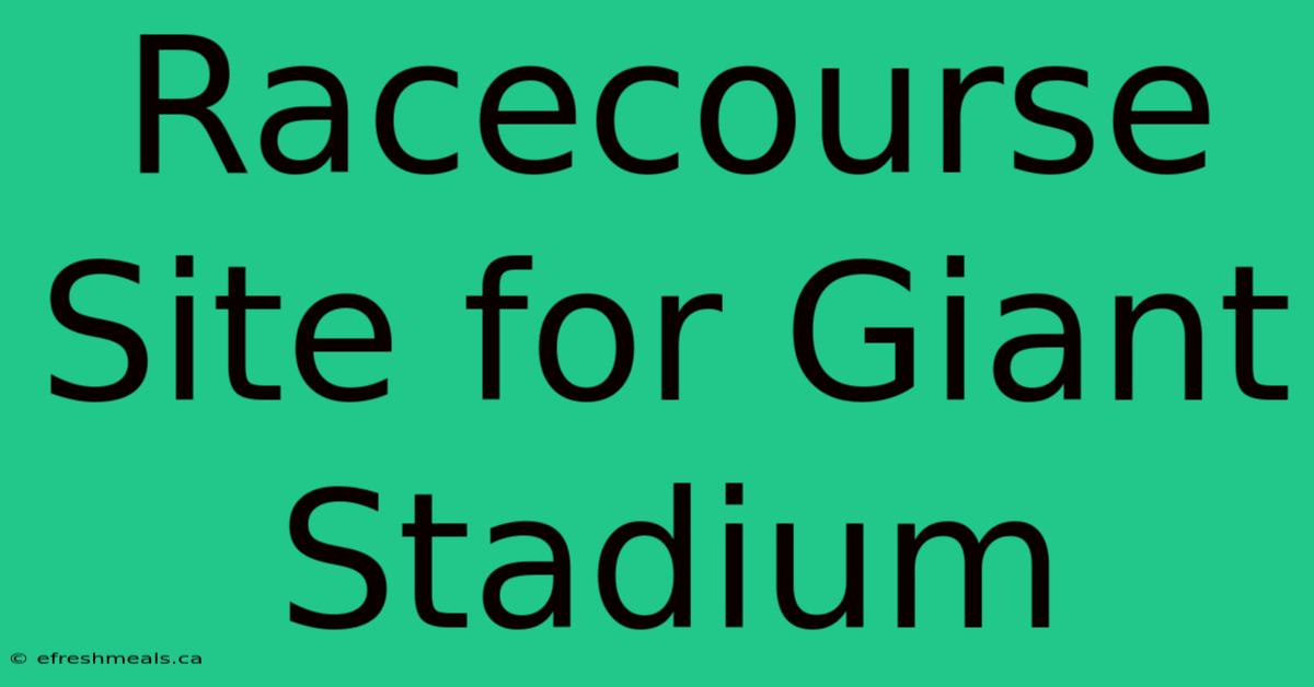 Racecourse Site For Giant Stadium