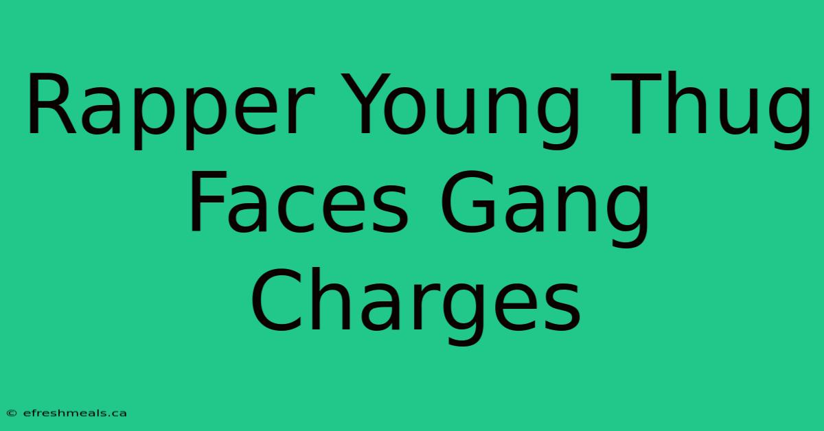 Rapper Young Thug Faces Gang Charges