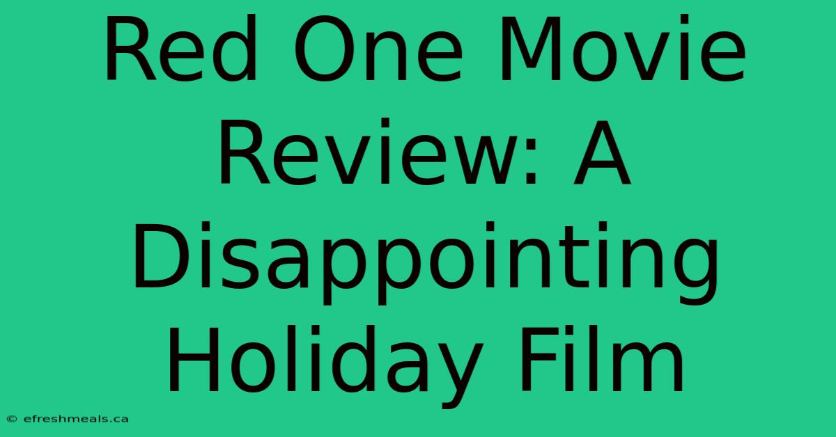 Red One Movie Review: A Disappointing Holiday Film