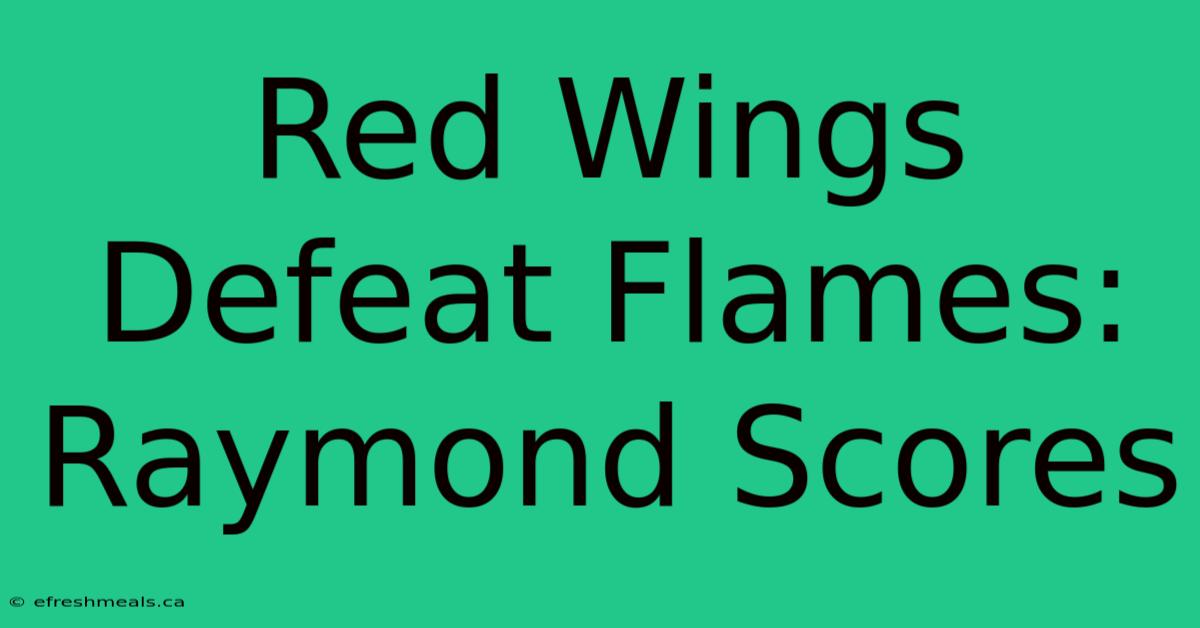 Red Wings Defeat Flames: Raymond Scores