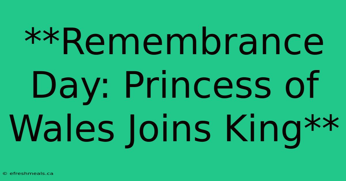 **Remembrance Day: Princess Of Wales Joins King** 