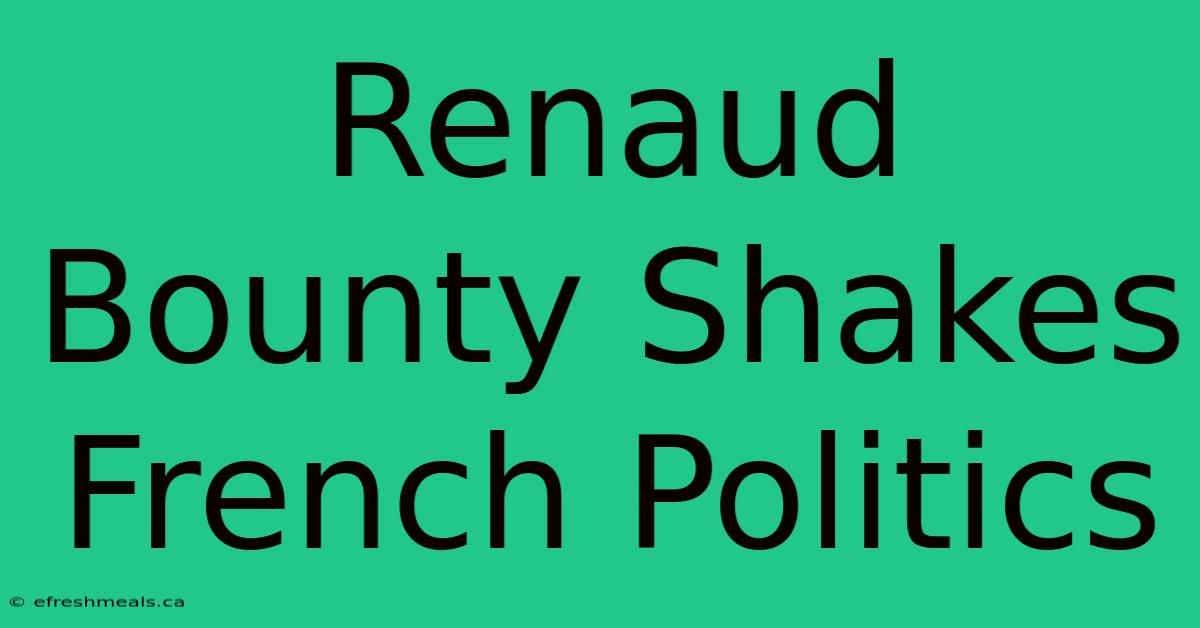 Renaud Bounty Shakes French Politics