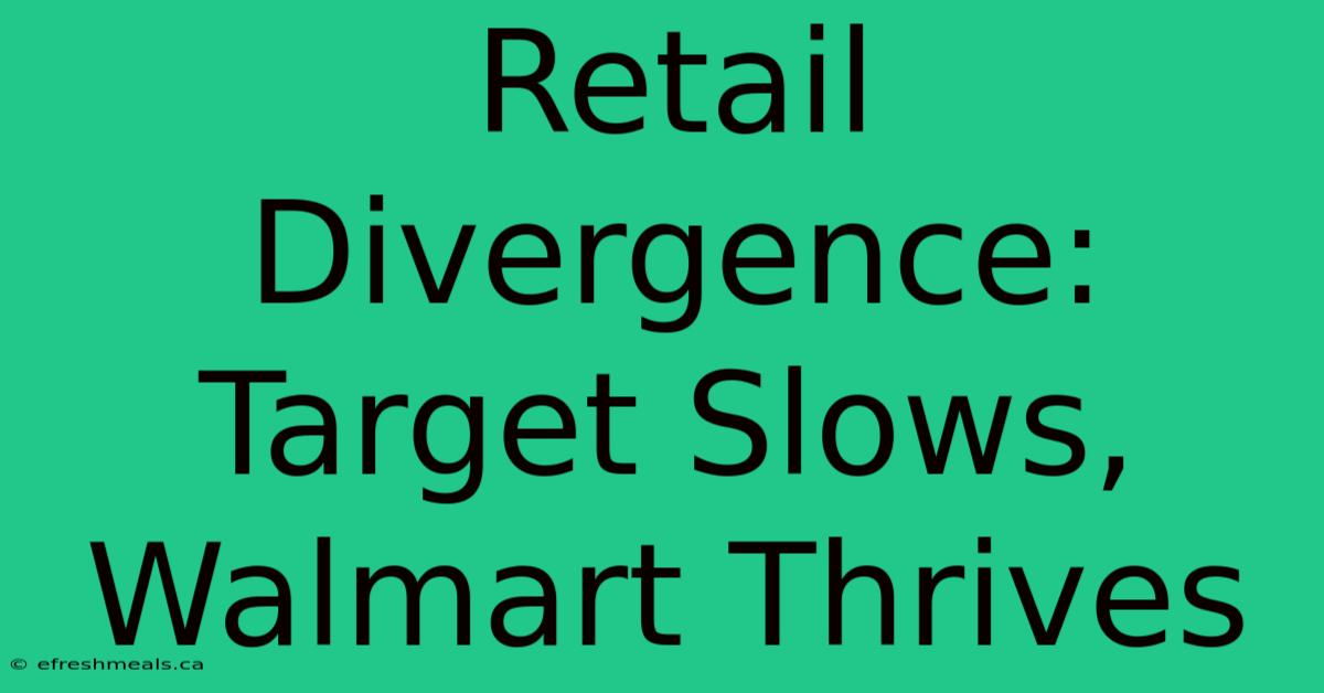 Retail Divergence: Target Slows, Walmart Thrives