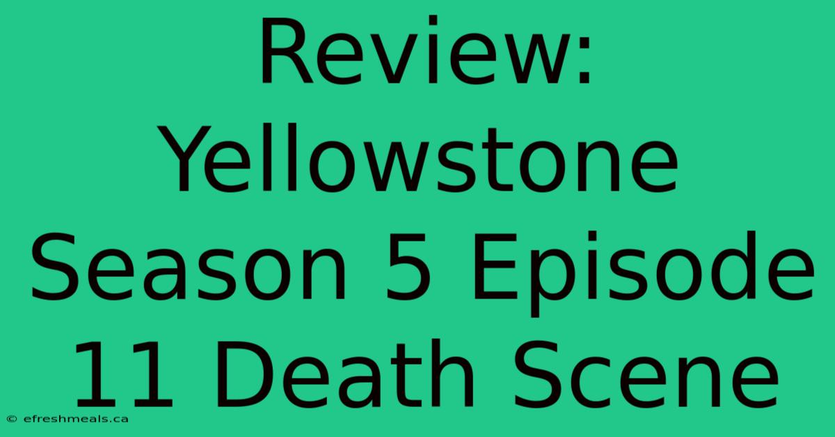 Review: Yellowstone Season 5 Episode 11 Death Scene