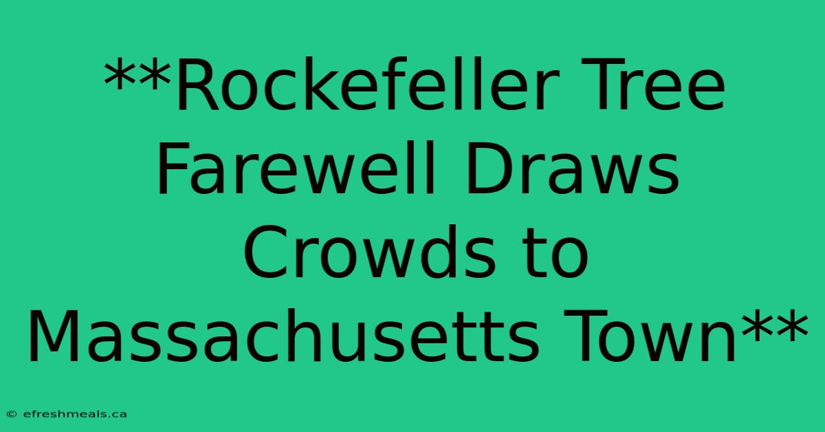 **Rockefeller Tree Farewell Draws Crowds To Massachusetts Town** 