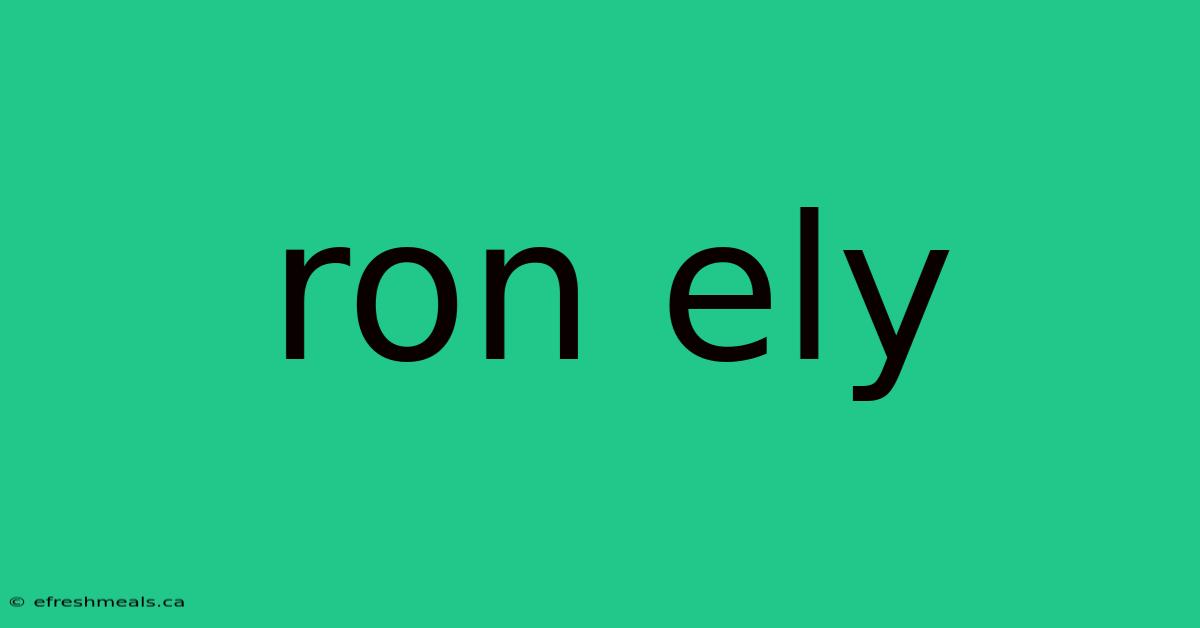 Ron Ely