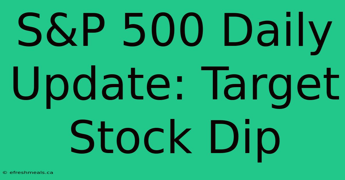 S&P 500 Daily Update: Target Stock Dip