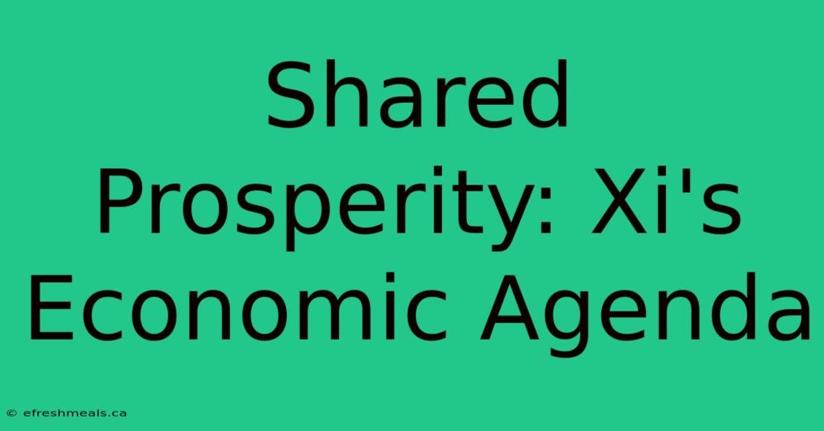 Shared Prosperity: Xi's Economic Agenda 