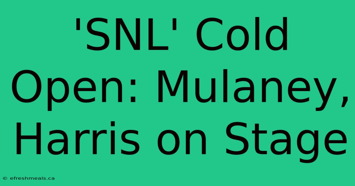 'SNL' Cold Open: Mulaney, Harris On Stage 