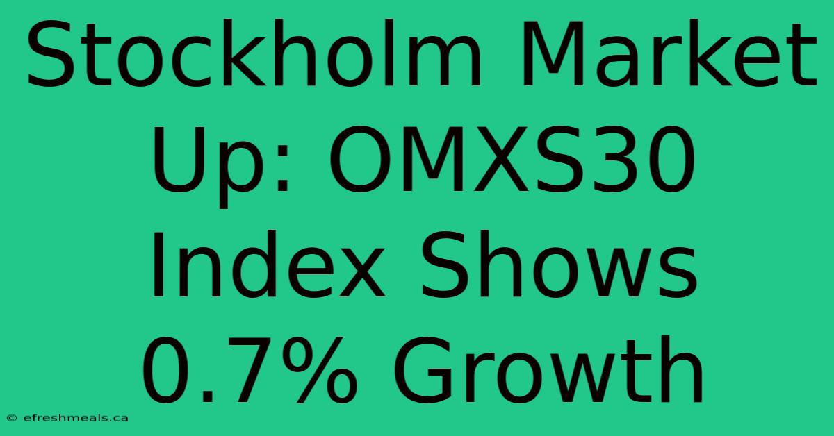 Stockholm Market Up: OMXS30 Index Shows 0.7% Growth