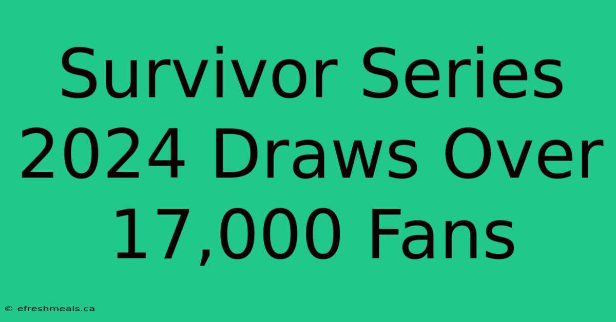 Survivor Series 2024 Draws Over 17,000 Fans