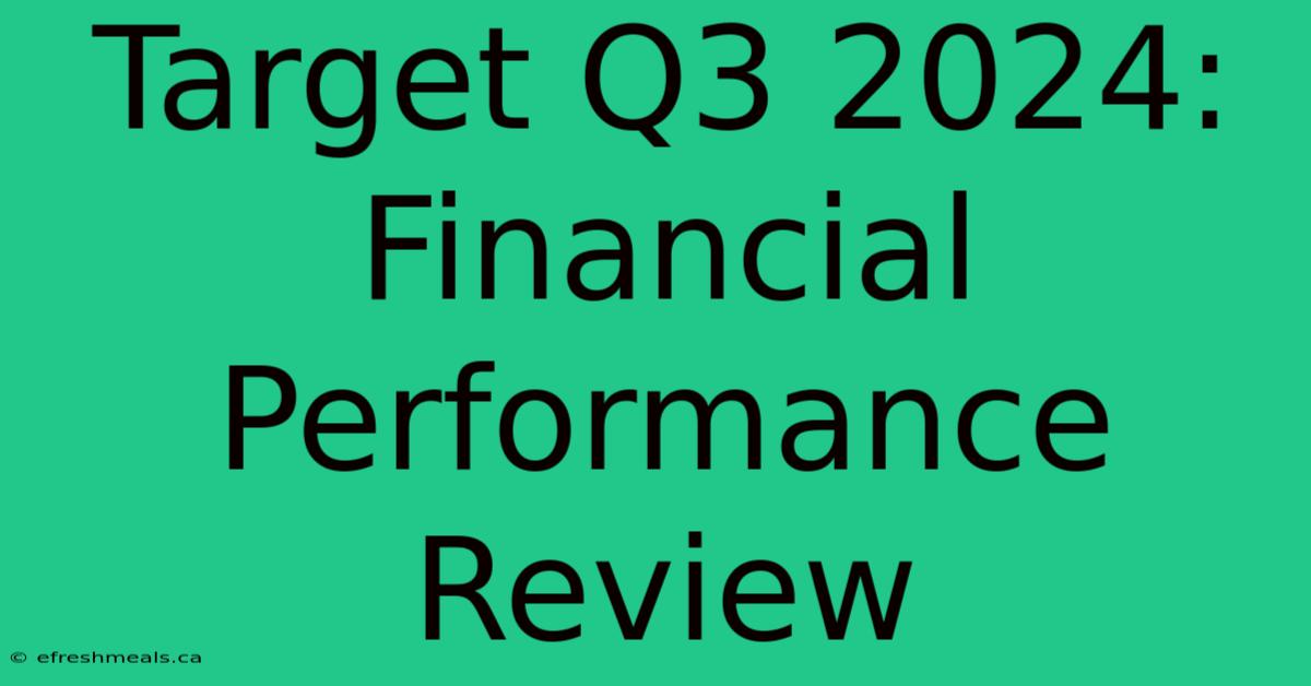 Target Q3 2024: Financial Performance Review