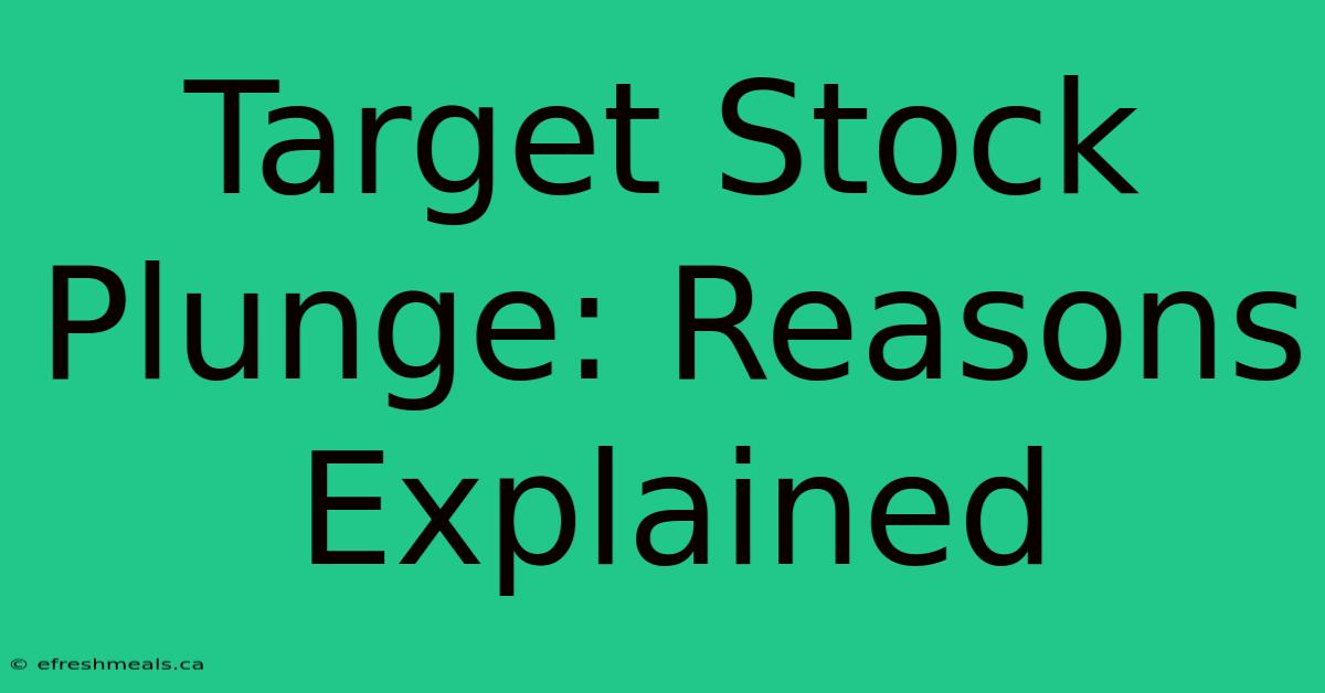 Target Stock Plunge: Reasons Explained