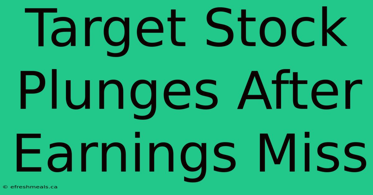 Target Stock Plunges After Earnings Miss