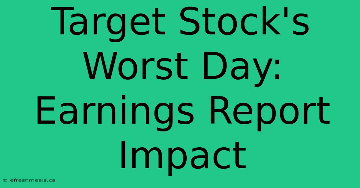 Target Stock's Worst Day: Earnings Report Impact