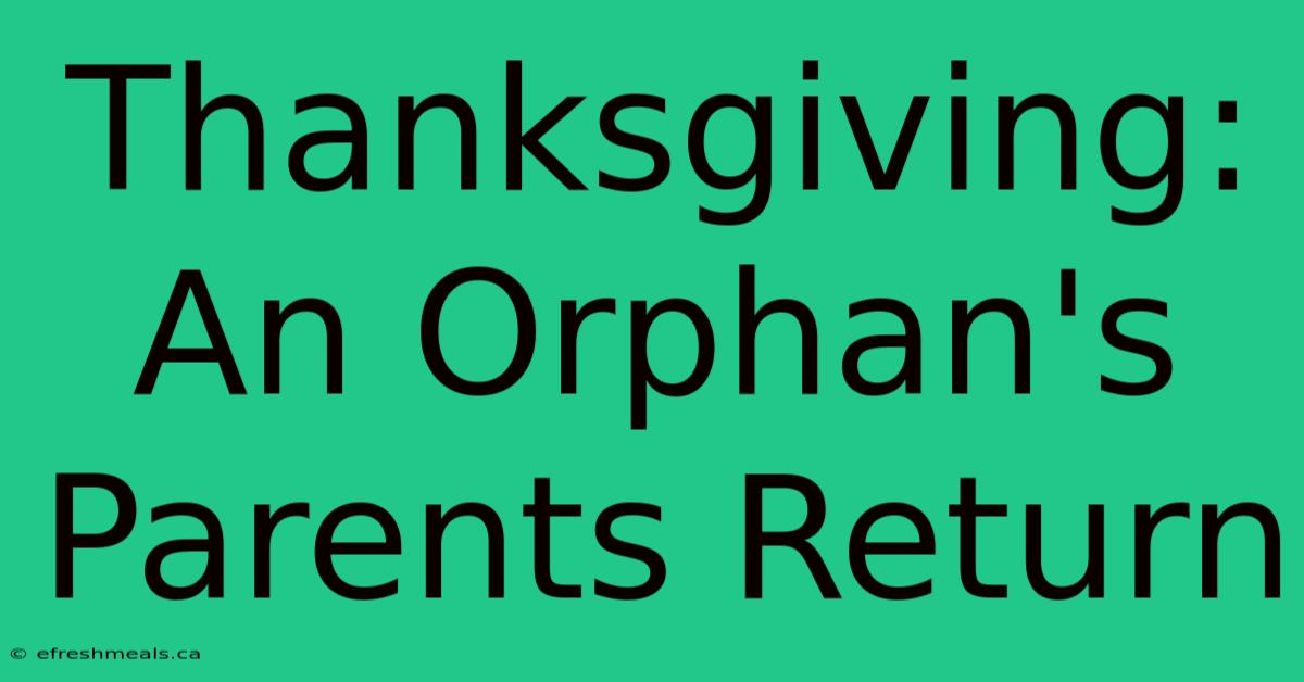 Thanksgiving: An Orphan's Parents Return