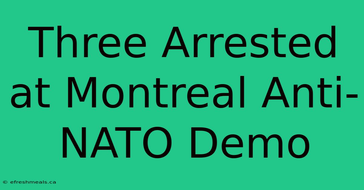 Three Arrested At Montreal Anti-NATO Demo