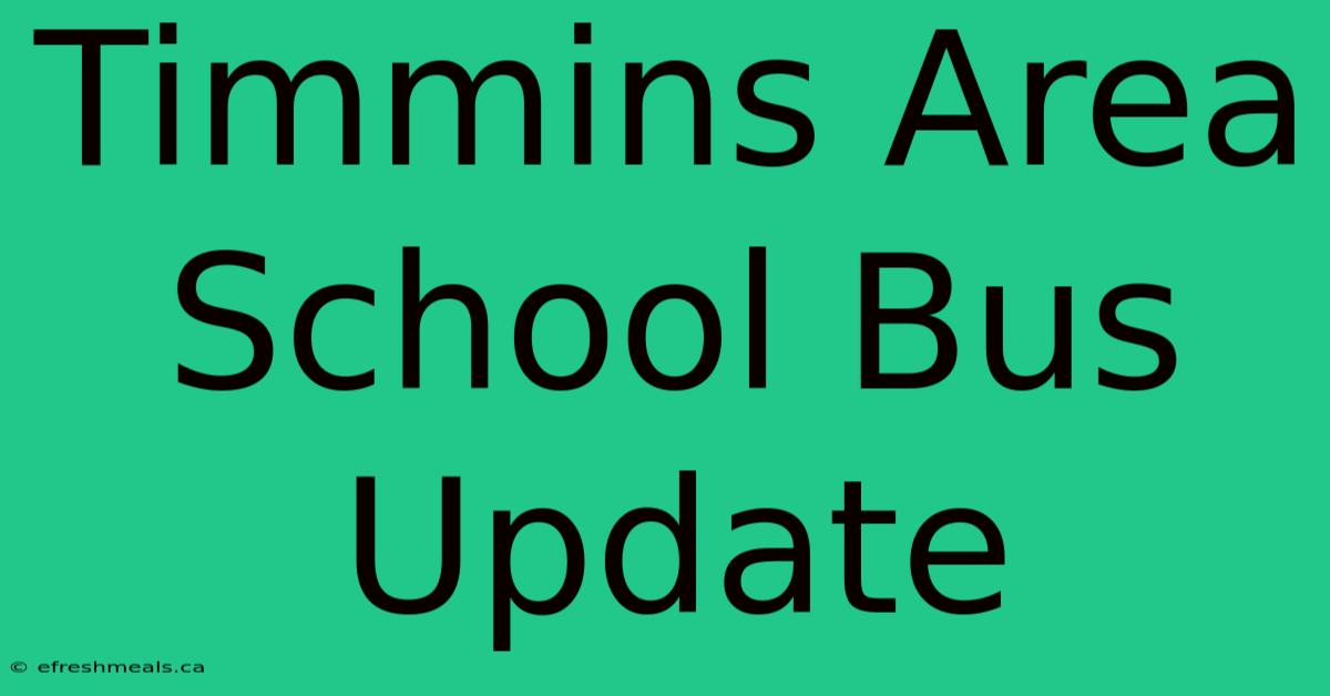 Timmins Area School Bus Update