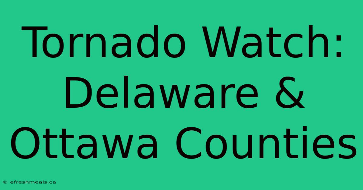 Tornado Watch: Delaware & Ottawa Counties 