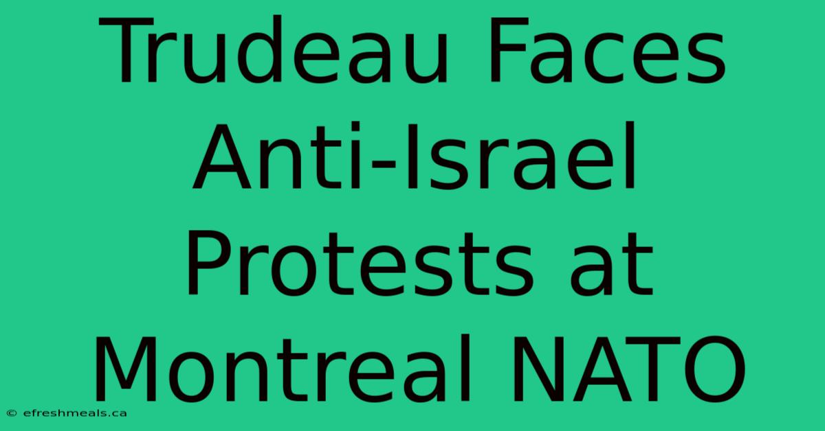 Trudeau Faces Anti-Israel Protests At Montreal NATO