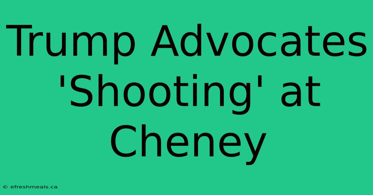 Trump Advocates 'Shooting' At Cheney 