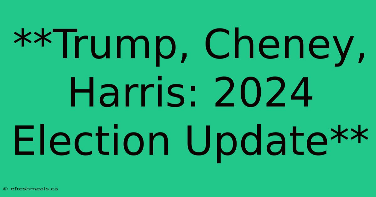 **Trump, Cheney, Harris: 2024 Election Update**