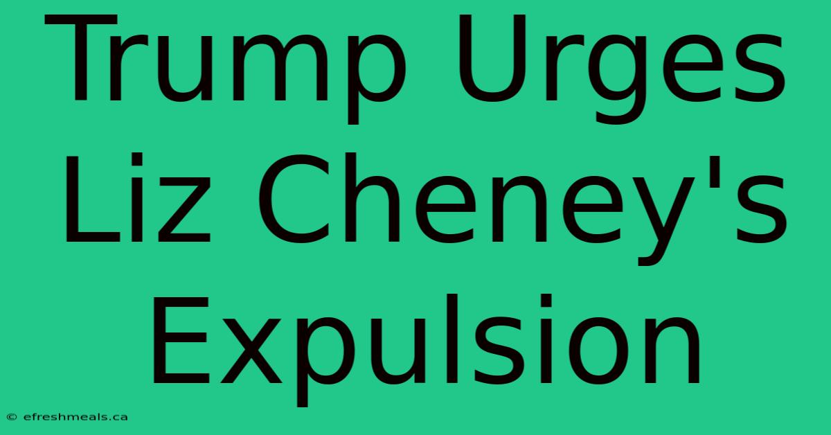 Trump Urges Liz Cheney's Expulsion