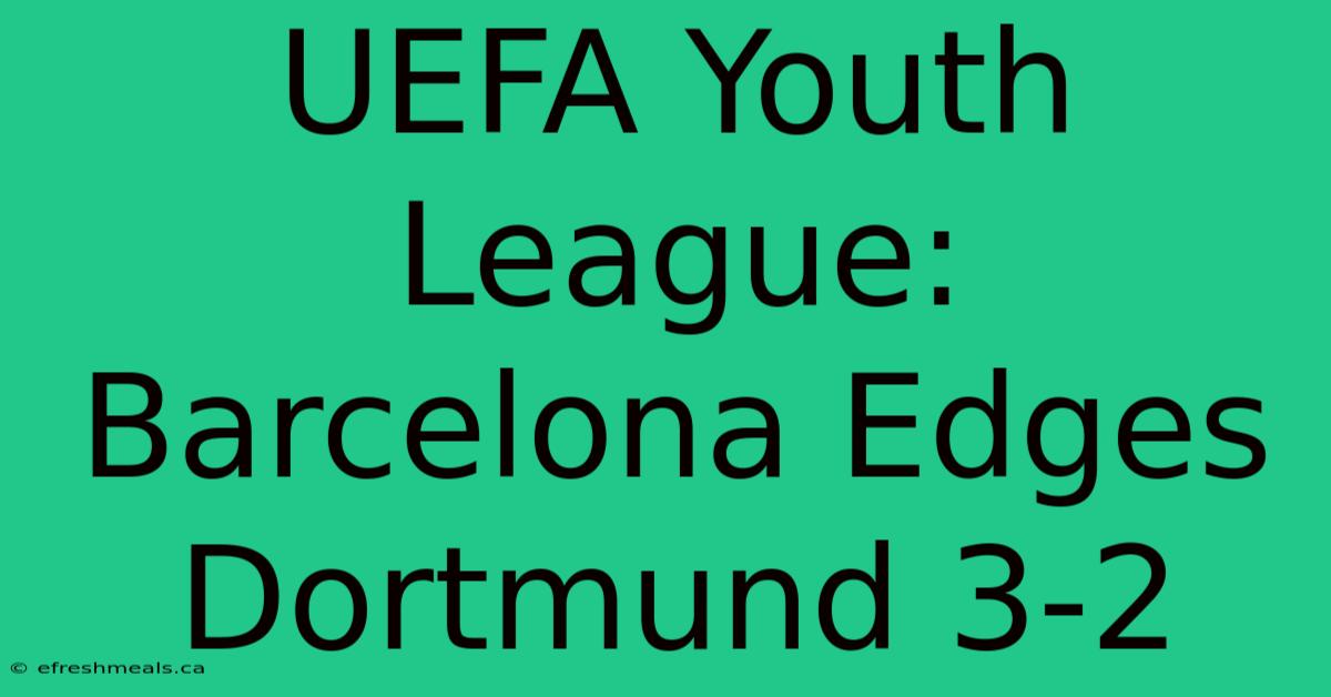 UEFA Youth League: Barcelona Edges Dortmund 3-2